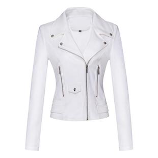 麂皮绒外套女皮衣春秋款小众美式短款修身显瘦大码薄款机车夹克女