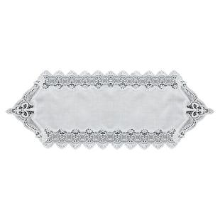 唯米9918简约百搭白色麻棉蕾丝桌布茶几布电视柜斗柜长条桌旗盖巾