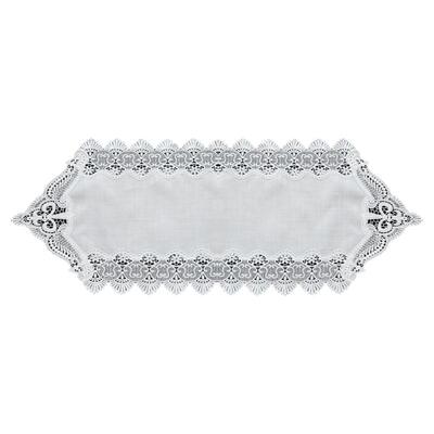 唯米9918百搭白色麻蕾丝长条桌旗