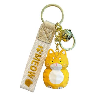 木雕风布偶猫钥匙扣女生可爱猫咪挂件卡通蓝猫小饰品情侣书包挂饰