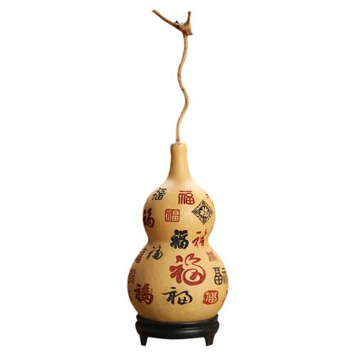御如意天然真葫芦摆件工艺品礼品家居摆件中国风雕刻福字百福胡芦