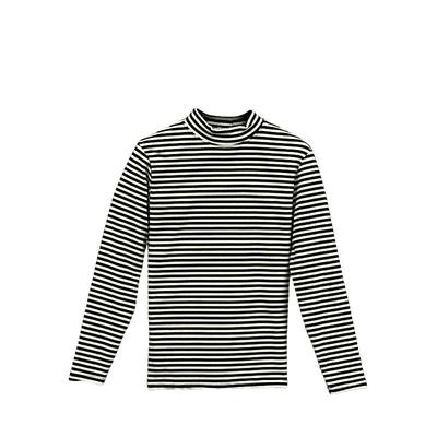 白色半高领加绒打底衫女2024新款内搭德绒长袖t恤宽松上衣秋冬季