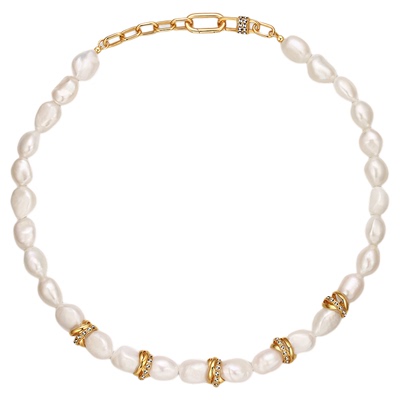 MGS/曼古银流金925银首饰巴洛克珍珠项链女设计高级感复古锁骨链