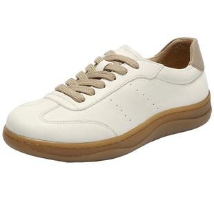 森达豆乳德训鞋女款休闲鞋2025新款棕色运动鞋轻便休闲板鞋4CFZ1