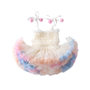 D.Bkyer女童公主裙生日tutu裙吊带蓬蓬裙儿童蛋糕裙礼服宝宝裙子