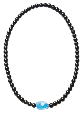 黑曜石手串女款黑曜石海蓝宝手串