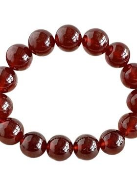 大号石榴石手链橙红手串实物充填