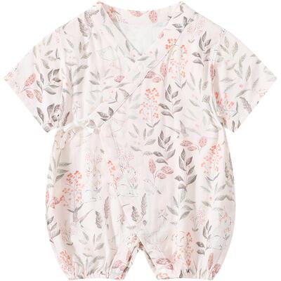 Griny婴儿印花连体衣弹力和尚服爬服和式宝宝衣服春夏哈衣牛油果