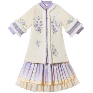 汉服女童秋冬儿童古装2026新款女孩国风加厚冬季拜年服古风公主裙