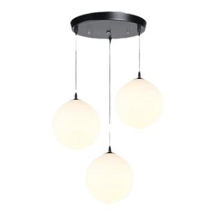 简约餐厅餐桌上方专用三头圆盘橱窗吧台创意复式楼梯球形玻璃吊灯