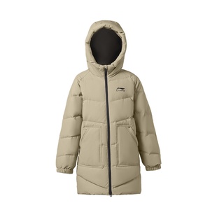 李宁官方旗舰正品儿童男童中长款羽绒服冬季保暖防风连帽鸭绒外套