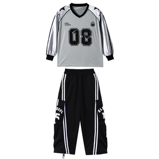 街舞服装男童女童潮酷穿搭hiphop爵士上衣跳舞kpop长袖舞蹈宽松秋