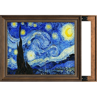梵高星空电表箱装饰画免打孔美式莫奈电闸盒配电箱总开关遮挡挂画