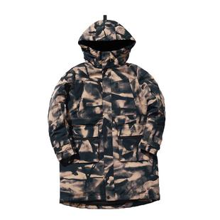 SCALER思凯乐羽绒服女冬季中长款迷彩派克服防寒大衣滑雪服外套男