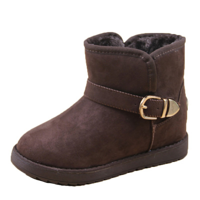 人本女式内增高绒面加厚雪地棉靴