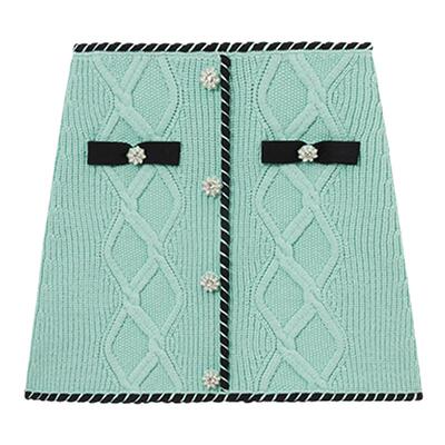 self-portrait针织半身裙短裙