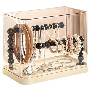 防尘发饰收纳盒桌面发箍头绳皮筋发圈收纳架首饰项链手表手链挂架