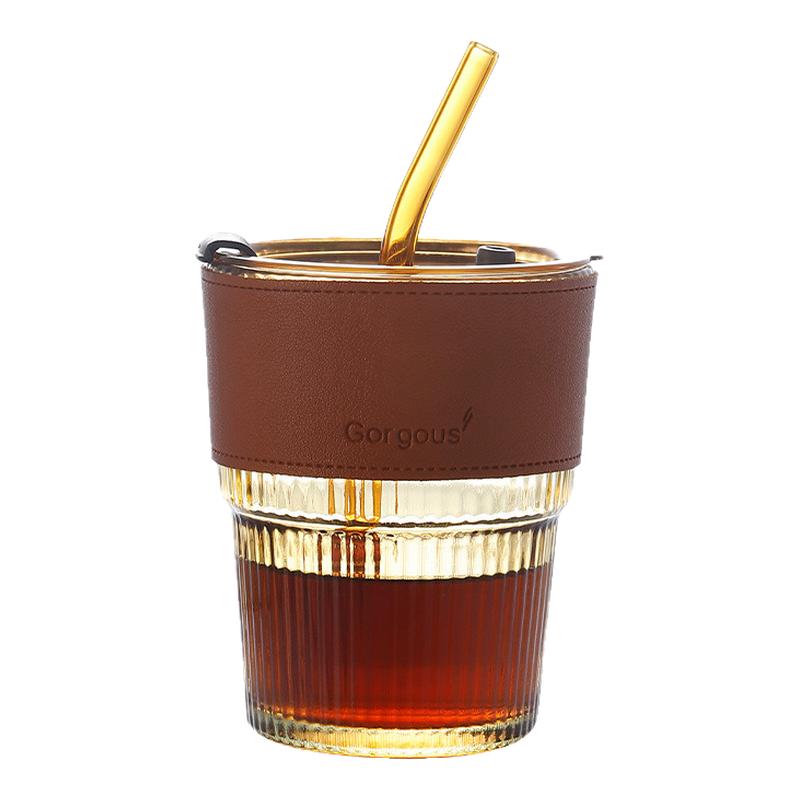 竖纹竹节杯ins咖啡杯玻璃杯