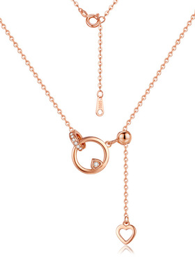 爱心项链925纯银莫比乌斯锁骨链