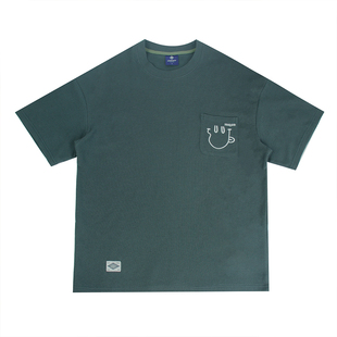 290g重磅HEEMKIZOO原创日系打底衫男款夏季华夫格短袖T恤上衣潮牌