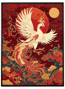凤凰国风墙面装饰画新中式挂画
