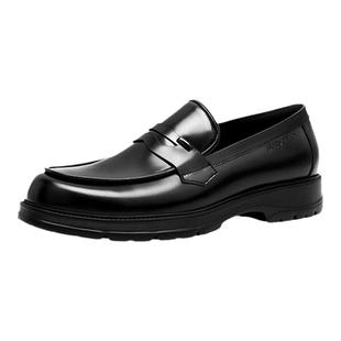 Pierre Cardin/皮尔卡丹男休闲皮鞋真皮一脚蹬轻质厚底小皮鞋