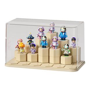 盲盒收纳展示架积木式适用于泡泡玛特摆件手办柜亚克力透明盒防尘