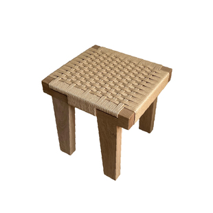 HITCHCOCK Bench/方凳 实木绳编凳子侘寂风简约咖啡凳中古换鞋凳