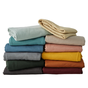 木悠日式简约纯色a类全棉针织棉超柔裸睡纯棉被套天竺棉被罩单件