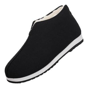 老北京布鞋男官方旗舰店冬季加绒保暖老式牛筋底老人老头新款棉鞋