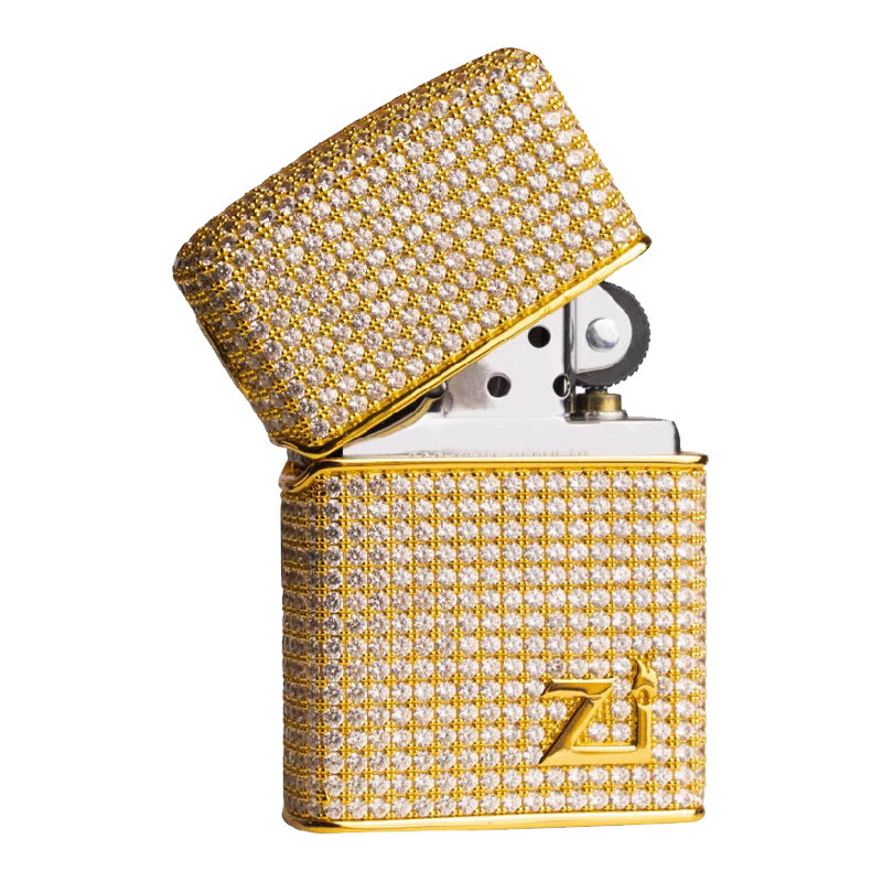 Zippo打火机满钻标志煤油防风