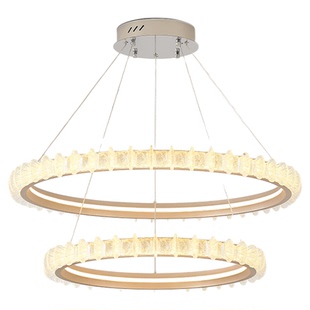 轻奢水晶吊灯圈圈圆形客厅饭厅卧室楼梯吊灯美容院婚纱店前台吊灯