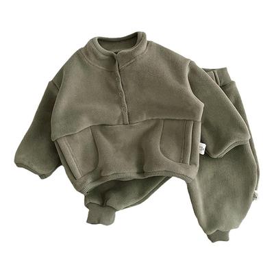 纯色摇粒绒套装休闲秋冬季两件套