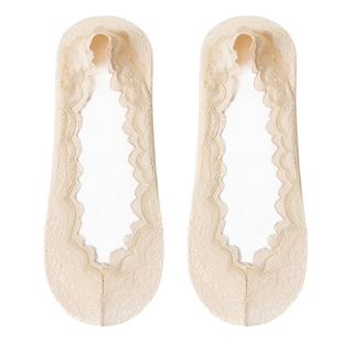 船袜女夏季薄款防滑不掉跟纯棉底隐形袜单鞋蕾丝袜子女士短袜春秋