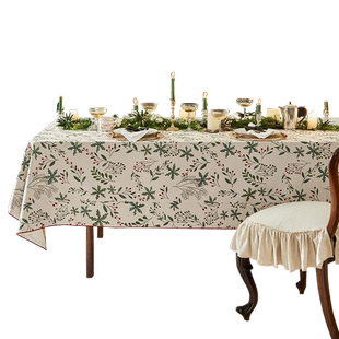 蜡笔派暖冬物语桌布现代轻奢节日新年礼物氛围感防水餐桌盖布Z