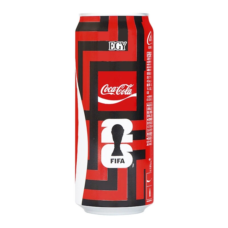 可口可乐世界杯限定版碳酸饮料500ml*24罐装经典含糖日本原装进口