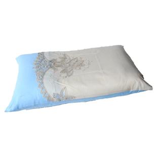 可拆洗欧式出口纯色纯棉百代丽手工绣花镶拼枕套沙发靠垫抱枕套