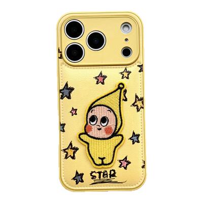 适用iPhone苹果刺绣卡通手机壳