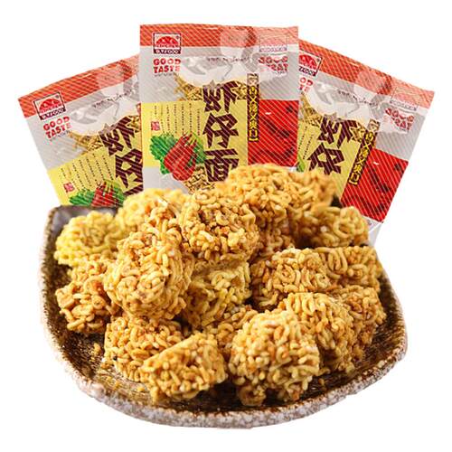 虾仔面小吃干脆面方便点心掌心脆干吃面小时候得小零食好吃的小吃