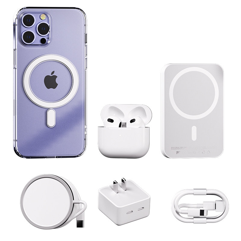 【3C认证】2025顶配华强北六件套苹果17适用iPhone16Pro九max15配件套装手机壳充电宝蓝牙耳机AirPo