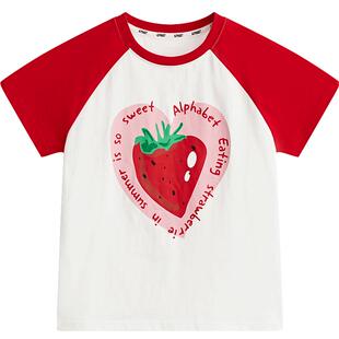 春夏装新款女童短袖t恤白色中大儿童装洋气体恤韩系甜美上衣