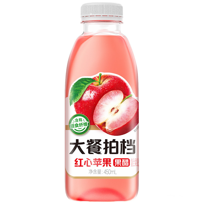 [8月15到期]大餐拍档红心苹果果醋无糖蜜香胡柚果醋饮料450ml/瓶实拍图 商品