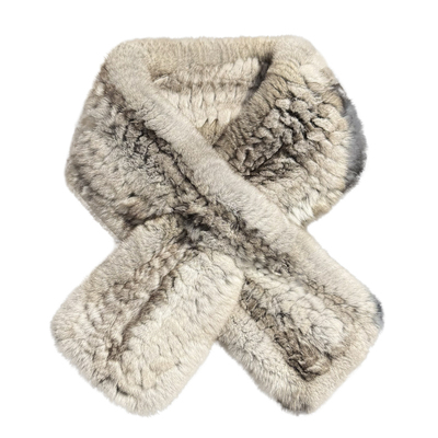 真獭兔毛围巾双面保暖围脖毛领子