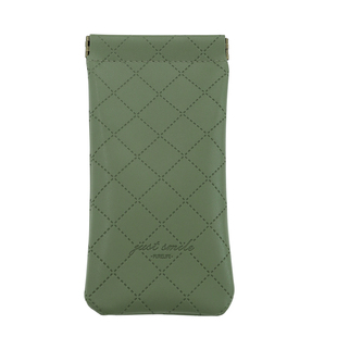 环保pu皮菱格纹简约眼镜墨镜保护袋防尘自动闭合收纳袋便携笔袋