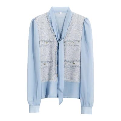 轻奢气质小香风气质飘带衬衫上衣