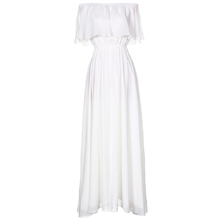 白色仙气飘垂感连衣裙海边轻奢度假沙滩裙女飘逸雪纺长裙拍照