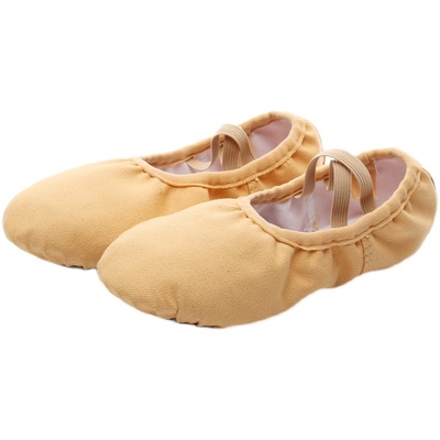 批发舞蹈鞋儿童女软底练功驼色