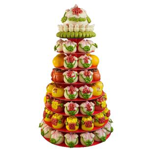 盖盖有口福非遗手工花饽饽拜佛上供摆台节日贡品祈福多层花馍礼盒