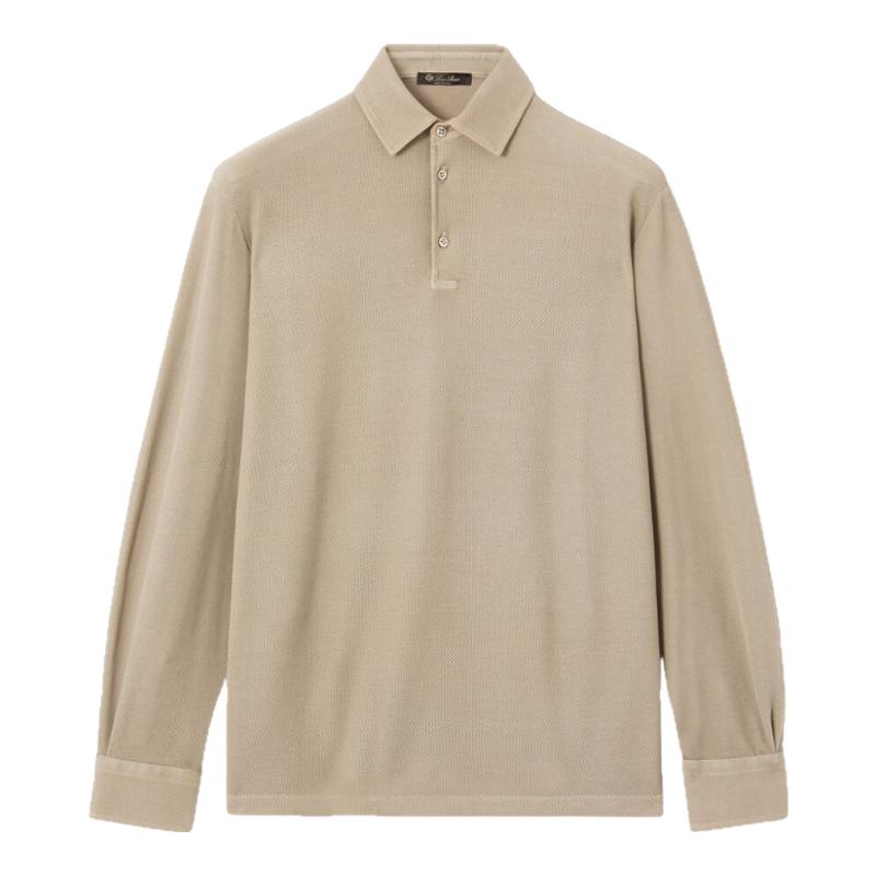 LoroPiana/诺悠翩雅男士T恤蜂窝棉长袖Polo衫动感百搭新款