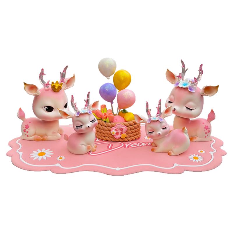 鹿车内饰品摆件可爱汽车装饰用品高档个性女生一路平安车载装饰品